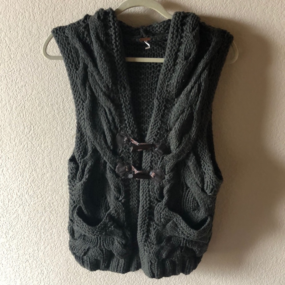 Free People dark green sweater vest
